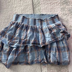 aerie plaid ruffle skirt
